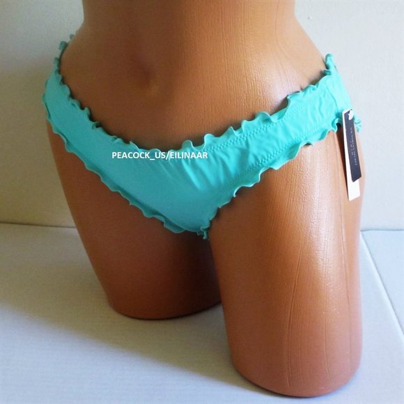 Victoria's Secret Swim Cheeky Bottom Size S SMALL Ruched Ruffle Mint Frost nwt - Picture 2 of 4
